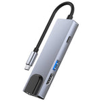 Bộ chuyển đổi 6 trong 1 Type-C sang HDMI + RJ45 + SD / TF + PD + USB HUB