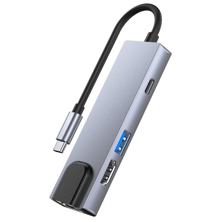Bộ chuyển đổi 6 trong 1 Type-C sang HDMI + RJ45 + SD / TF + PD + USB HUB
