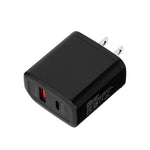 TE-PD01 Bộ sạc nhanh cổng đôi PD 20W + QC3.0 USB có đèn báo, phích cắm Mỹ