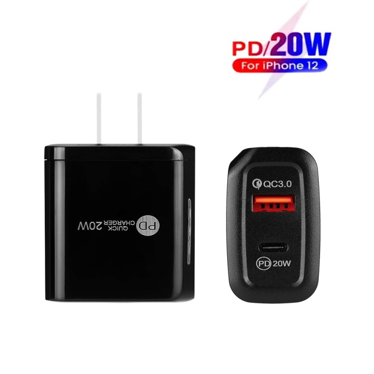 TE-PD01 Bộ sạc nhanh cổng đôi PD 20W + QC3.0 USB có đèn báo, phích cắm Mỹ