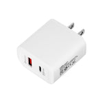 TE-PD01 Bộ sạc nhanh cổng đôi PD 20W + QC3.0 USB có đèn báo, phích cắm Mỹ
