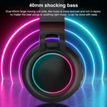 Tai nghe Bluetooth 5.0 LED nhiều màu gập được không dây HiFi stereo có mic hỗ trợ thẻ TF / AUX 3.5mm