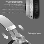 Tai nghe Bluetooth 5.0 LED nhiều màu gập được không dây HiFi stereo có mic hỗ trợ thẻ TF / AUX 3.5mm