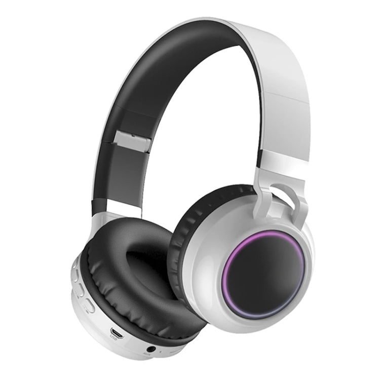 Tai nghe Bluetooth 5.0 LED nhiều màu gập được không dây HiFi stereo có mic hỗ trợ thẻ TF / AUX 3.5mm