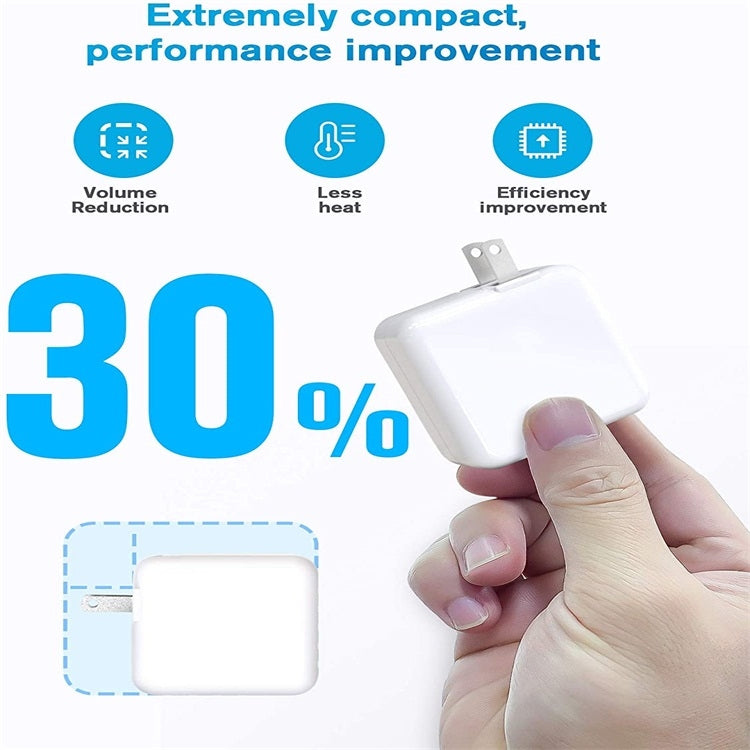 Adapter sạc laptop di động 30W USB-C / Type-C kèm cáp sạc USB-C / Type-C dài 1.8m, phích cắm US 30W, phích cắm EU 30W, phích cắm UK 30W, phích cắm AU 30W