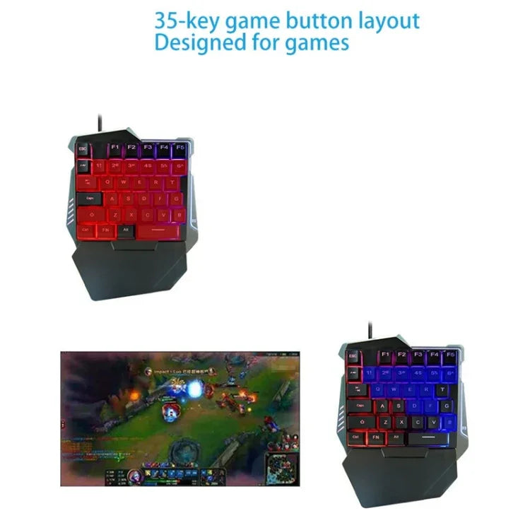Bàn phím số một tay USB G7 37 phím có đèn nền, chiều dài cáp: 1.8m