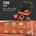 Tai nghe thể thao không dây Bluetooth T20 TWS móc tai, hộp sạc, chống nước IPX6, chống ồn
