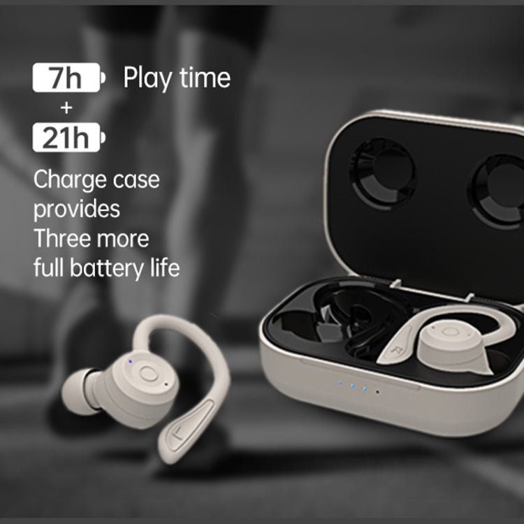 Tai nghe thể thao không dây Bluetooth T20 TWS móc tai, hộp sạc, chống nước IPX6, chống ồn