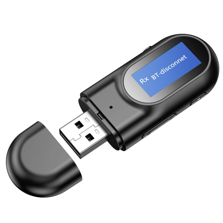 T17 bộ thu phát Bluetooth 5.0 USB 2 trong 1 bộ chuyển đổi âm thanh có màn hình LCD cho PC, TV, xe hơi, AUX 3.5mm, v5.0