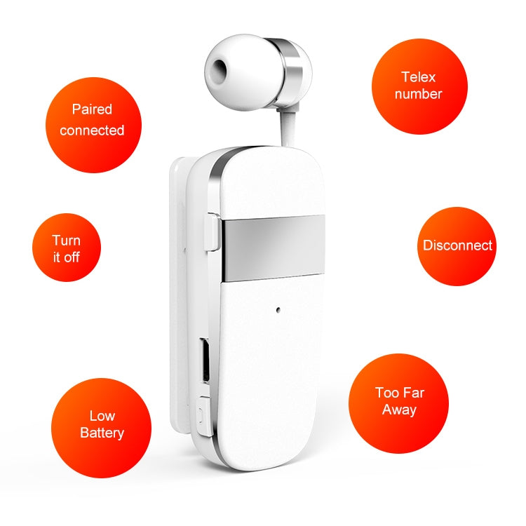 Tai nghe Bluetooth không dây K53 Stereo, nhắc cuộc gọi, rung, kẹp đeo, tai nghe cho điện thoại