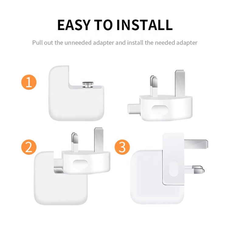 2 cái Bộ chuyển đổi nguồn XJ01 cho sạc iPad 10W 12W & sạc dòng MacBook, phích cắm Anh, phích cắm Anh