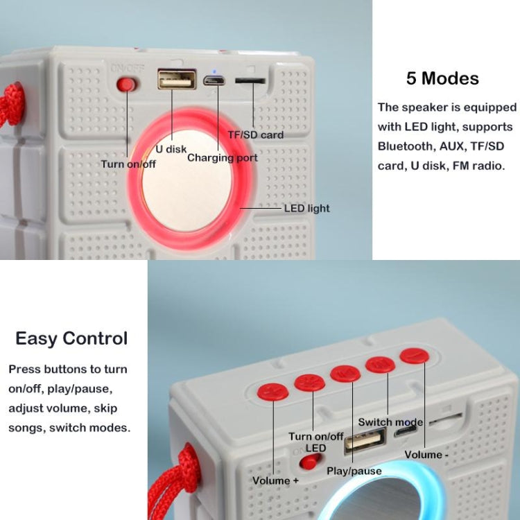 Loa Bluetooth Di Động Đèn LED T&G TG311, Hỗ trợ Thẻ TF / FM / AUX 3.5mm / Ổ Đĩa U
