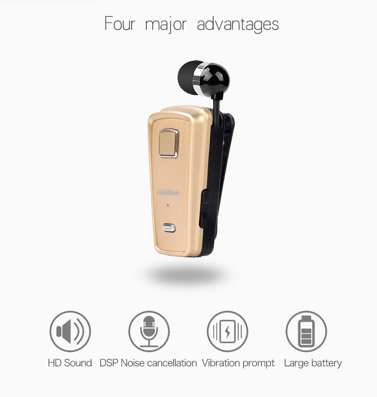 Tai nghe Bluetooth chống trộm F980 CSR4.1 cáp rút, nhắc nhở rung cuộc gọi, màu trắng