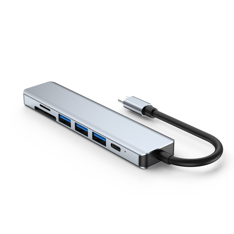 Trạm kết nối 7 trong 1 HDMI+SD/TF+USB2.0x2+USB3.0+PD sang Type-C HUB, trạm 7 trong 1