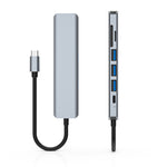 Trạm kết nối 7 trong 1 HDMI+SD/TF+USB2.0x2+USB3.0+PD sang Type-C HUB, trạm 7 trong 1