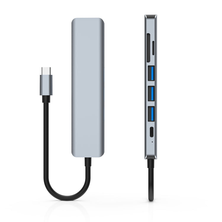 Trạm kết nối 7 trong 1 HDMI+SD/TF+USB2.0x2+USB3.0+PD sang Type-C HUB, trạm 7 trong 1