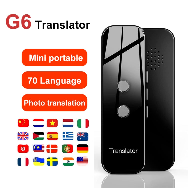 Máy dịch giọng nói tức thì đa ngôn ngữ cầm tay G6 trợ lý du lịch cá nhân, G6 xám, G6 đen