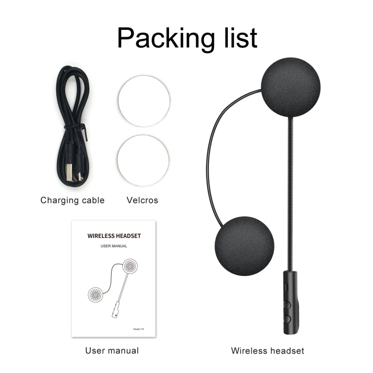 Tai nghe Bluetooth mũ bảo hiểm xe máy T4 BT 5.0 Stereo kết nối tự động hỗ trợ SIRI, T4