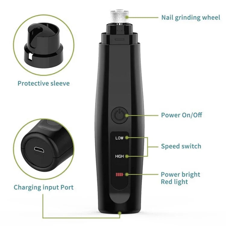 Máy mài móng chó điện sạc USB không đau, Máy mài móng