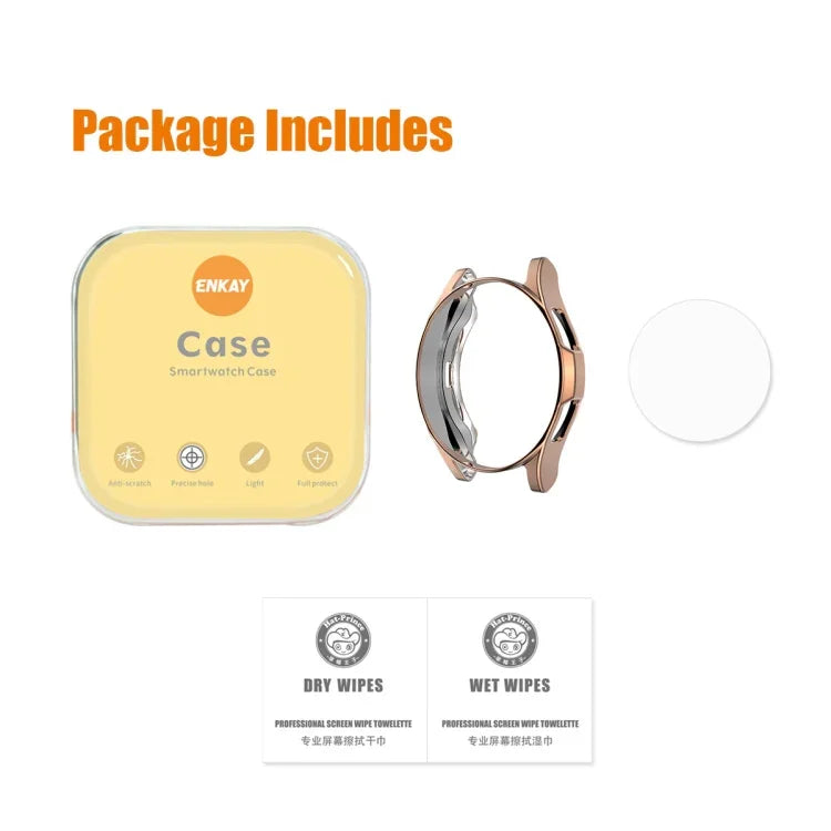 ENKAY Cho Samsung Galaxy Watch4 Classic 42mm Ốp Mềm TPU Bọc Điện Toàn Diện ENKAY Hat-Prince + Kính Cường Lực Bảo Vệ Màn Hình HD Trong Suốt, Cho Samsung Galaxy Watch4 Classic 42mm