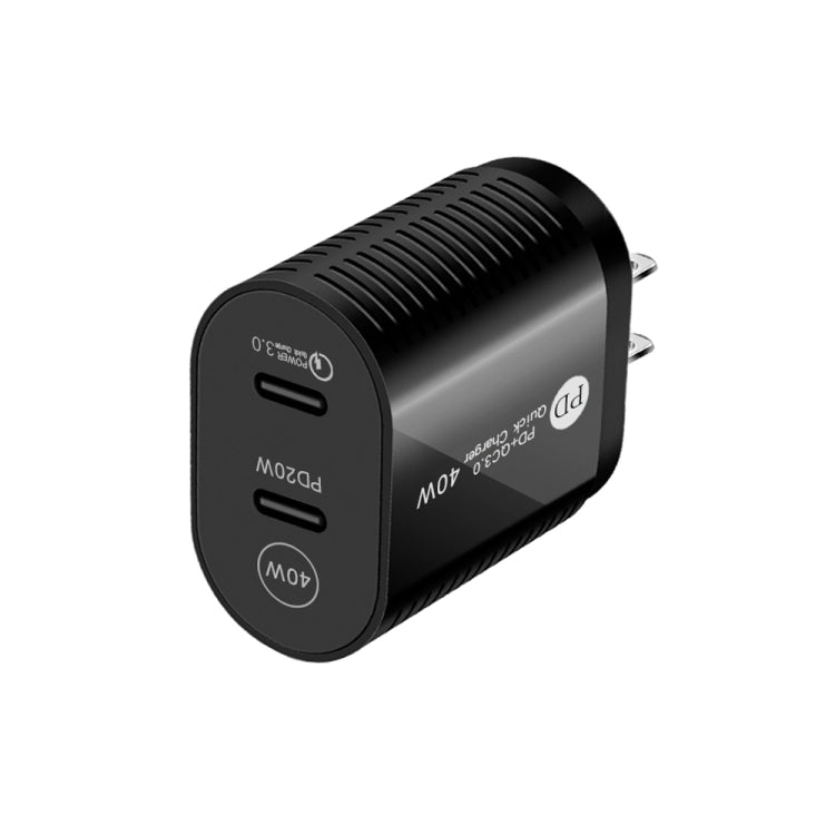 Sạc nhanh cổng đôi 40W PD / Type-C cho dòng iPhone / iPad, phích cắm Mỹ