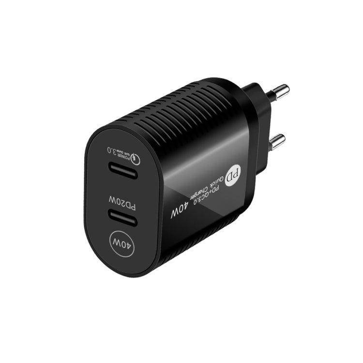 Sạc nhanh cổng đôi 40W PD / Type-C cho dòng iPhone / iPad, phích cắm EU