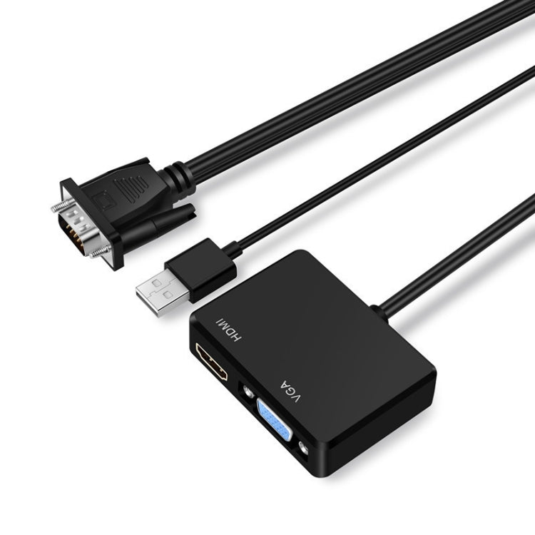 Bộ chuyển đổi VGA sang HDMI chia VGA kèm bộ chuyển đổi âm thanh 3.5mm