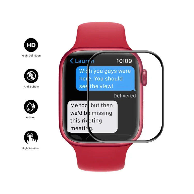ENKAY Hat-Prince Hộp Bảo Vệ Màn Hình PET 3D Cong Toàn Màn Hình Uốn Nóng HD Thân Thiện Với Ốp Lưng Cho Apple Watch Series 9 / 8 / 7 45mm, 1 Cái Cho Apple Watch Series 7 45mm, 2 Cái Cho Apple Watch Series 7 45mm, 5 Cái Cho Apple Watch Series 7 45mm