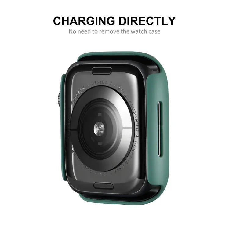 ENKAY Hat-Prince Khung PC + Màng Bảo Vệ Màn Hình PMMA HD Bao Phủ Toàn Bộ Cho Apple Watch Series 7 45mm
