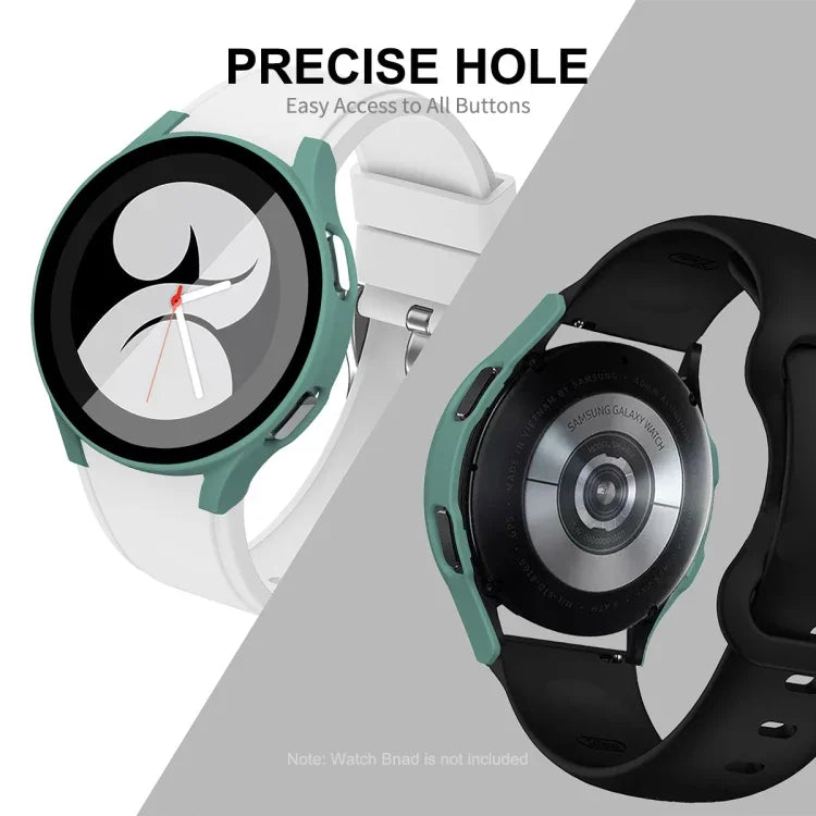 Ốp Kết Hợp Khung PC Bọc Toàn Diện + Kính Cường Lực Bảo Vệ Màn Hình ENKAY Hat-Prince Cho Samsung Galaxy Watch4 40mm