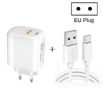 Bộ Sạc Nhanh Mini PD3.0 + QC3.0 Cổng Kép CS-20W kèm Cáp Dữ Liệu USB 3A sang Type-C, Bộ Sạc + Cáp USB sang Type-C