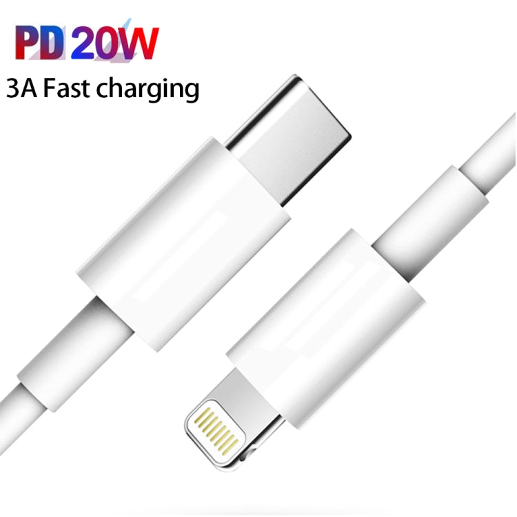 Bộ sạc nhanh di động mini CS-20W PD3.0 + QC3.0 hai cổng với cáp dữ liệu Type-C 3A sang 8 Pin, Bộ sạc + cáp Type-C sang 8 Pin
