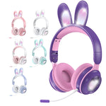 Tai nghe gập không dây Bluetooth 5.0 KE-01 tai thỏ, stereo có mic cho PC