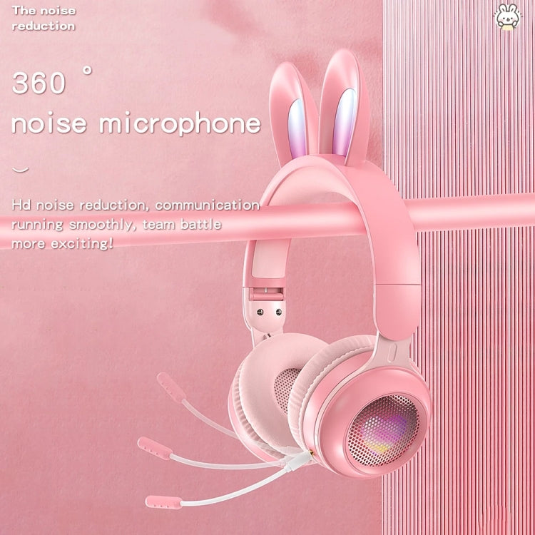 Tai nghe gập không dây Bluetooth 5.0 KE-01 tai thỏ, stereo có mic cho PC