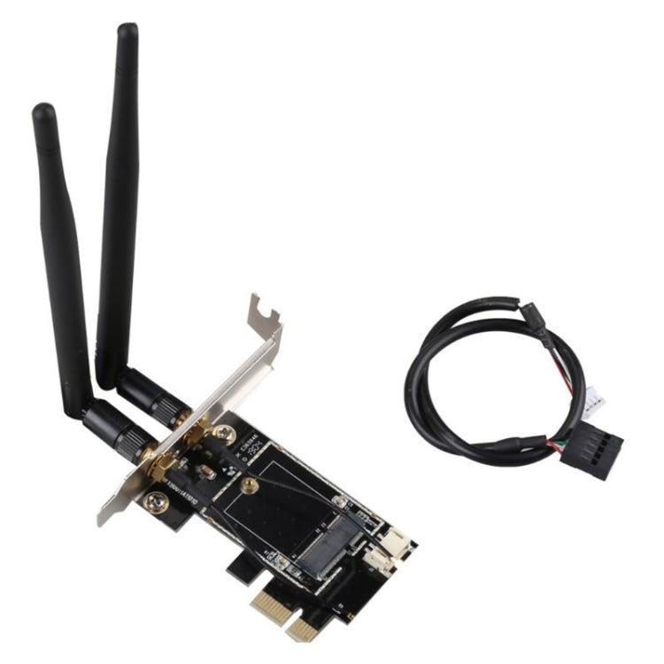 Bộ chuyển đổi card PCIE-1X sang NGFF-Ekey anten kép TXB001