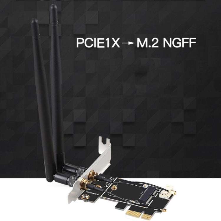 Bộ chuyển đổi card PCIE-1X sang NGFF-Ekey anten kép TXB001