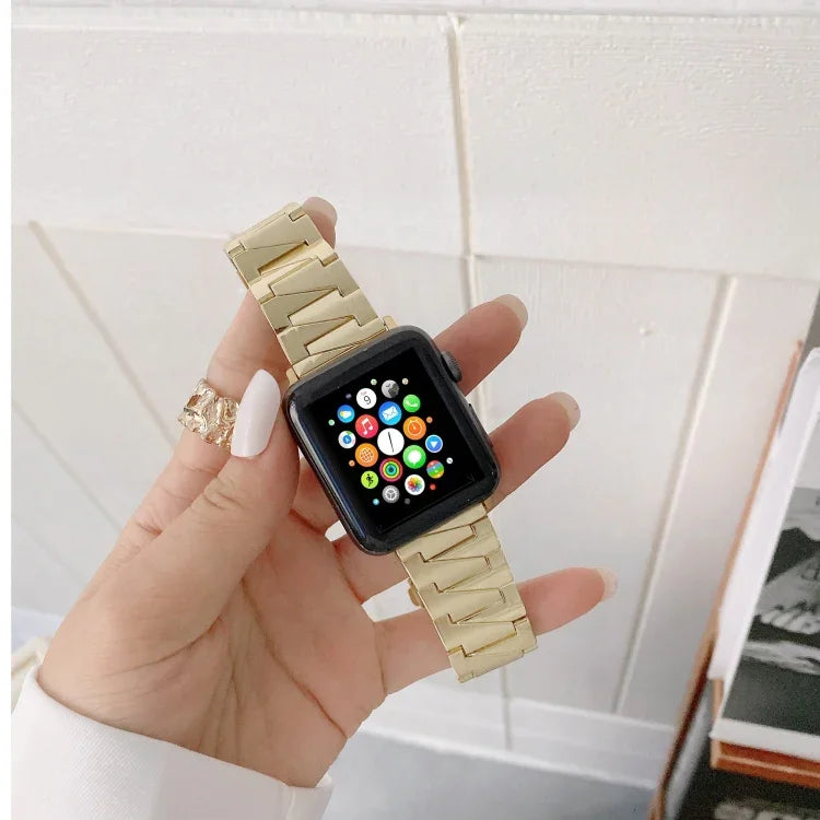 Dây kim loại thép không gỉ kiểu xích sáng tạo cho Apple Watch Series, 7 41mm / 6&SE&5&4 40mm / 3&2&1 38mm, 7 45mm / 6&SE&5&4 44mm / 3&2&1 42mm