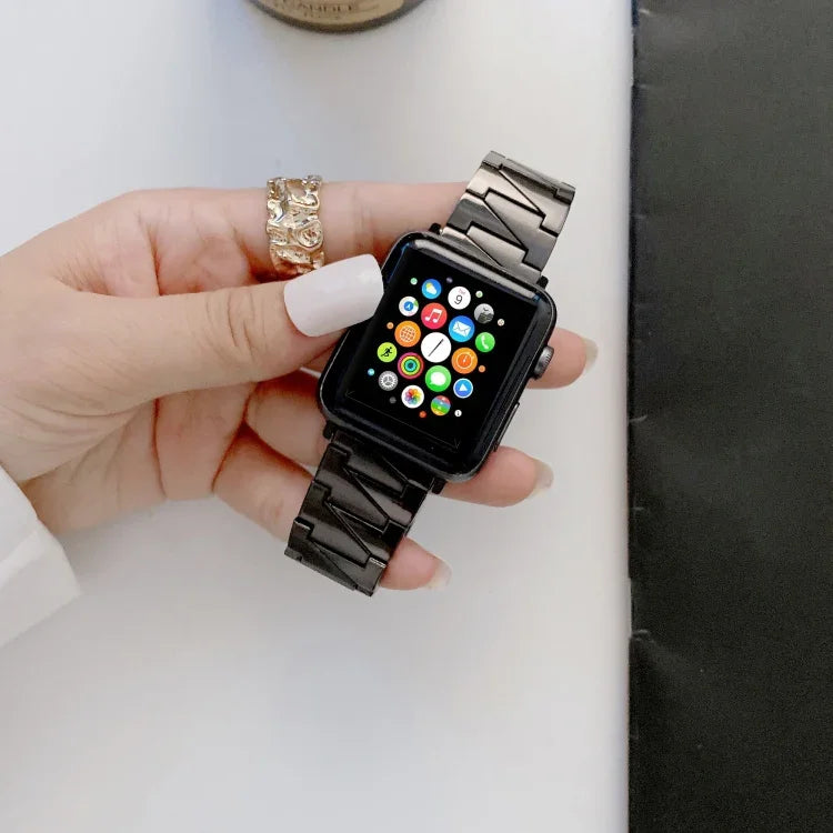 Dây kim loại thép không gỉ kiểu xích sáng tạo cho Apple Watch Series, 7 41mm / 6&SE&5&4 40mm / 3&2&1 38mm, 7 45mm / 6&SE&5&4 44mm / 3&2&1 42mm
