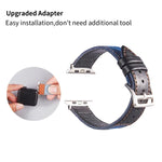 Dây da khóa bạc cho Apple Watch Series, 7 41mm / 6&SE&5&4 40mm / 3&2&1 38mm, 7 45mm / 6&SE&5&4 44mm / 3&2&1 42mm