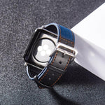 Dây da khóa bạc cho Apple Watch Series, 7 41mm / 6&SE&5&4 40mm / 3&2&1 38mm, 7 45mm / 6&SE&5&4 44mm / 3&2&1 42mm