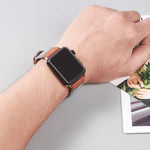 Dây da khóa bạc cho Apple Watch Series, 7 41mm / 6&SE&5&4 40mm / 3&2&1 38mm, 7 45mm / 6&SE&5&4 44mm / 3&2&1 42mm
