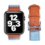 Dây da khóa bạc cho Apple Watch Series, 7 41mm / 6&SE&5&4 40mm / 3&2&1 38mm, 7 45mm / 6&SE&5&4 44mm / 3&2&1 42mm