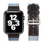 Dây da khóa bạc cho Apple Watch Series, 7 41mm / 6&SE&5&4 40mm / 3&2&1 38mm, 7 45mm / 6&SE&5&4 44mm / 3&2&1 42mm