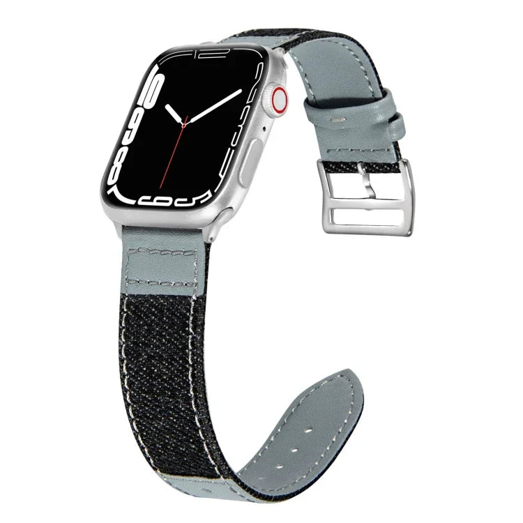 Dây thay thế da denim fit cho Apple Watch Series, 7 41mm / 6&SE&5&4 40mm / 3&2&1 38mm, 7 45mm / 6&SE&5&4 44mm / 3&2&1 42mm