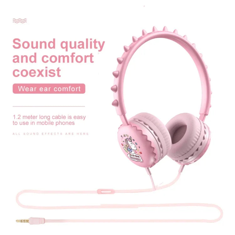 Tai nghe có dây hoạt hình dễ thương Y19 cho trẻ em kèm micro, tai nghe stereo âm nhạc mũ bảo hiểm quà tặng cho trẻ