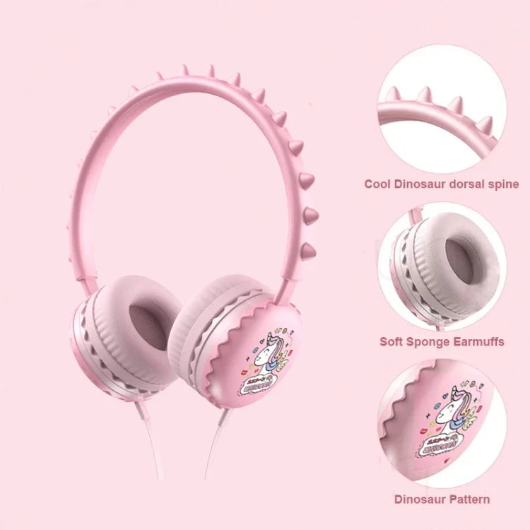 Tai nghe có dây hoạt hình dễ thương Y19 cho trẻ em kèm micro, tai nghe stereo âm nhạc mũ bảo hiểm quà tặng cho trẻ