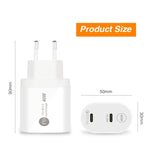 Bộ sạc nhanh 40W hai cổng PD / Type-C 002 cho dòng iPhone / iPad, phích cắm EU, phích cắm EU