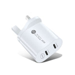 Bộ sạc nhanh 40W hai cổng PD USB-C / Type-C 002 cho dòng iPhone / iPad, phích cắm UK, phích cắm UK