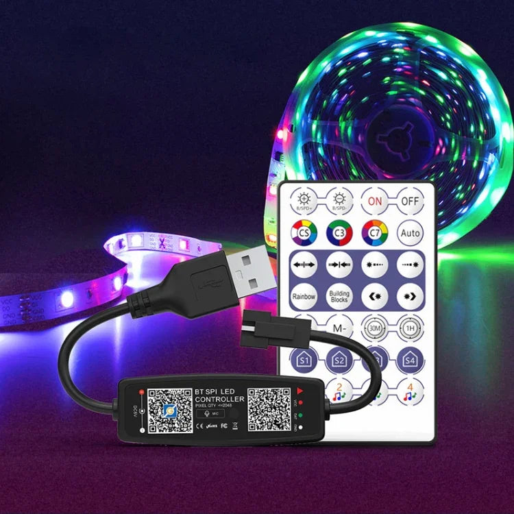 Bộ điều khiển từ xa Bluetooth USB 5V WS2812B cho đèn dải LED SK6812 WS2811 WS2812