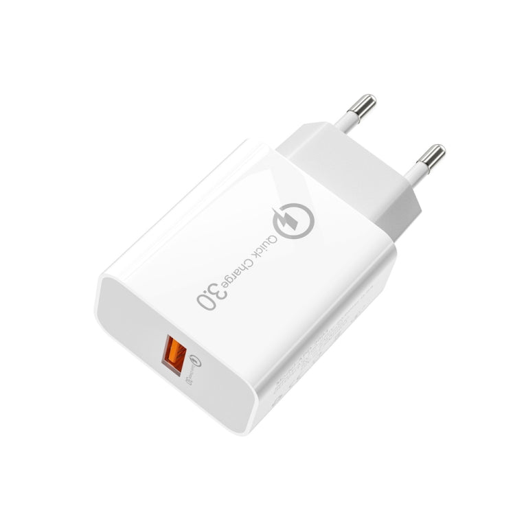 Bộ sạc USB cổng đơn 18W QC3.0 APD-2003 kèm cáp dữ liệu USB 1m sang Type-C, Phích cắm EU + cáp USB sang Type-C, Phích cắm US + cáp USB sang Type-C